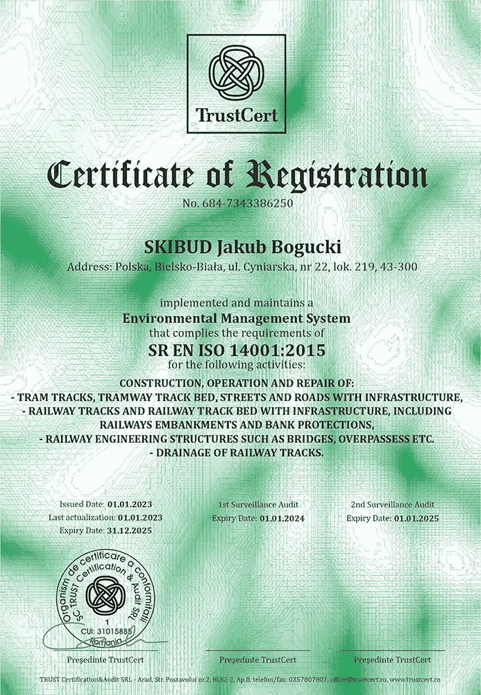 Certyfikat ISO 14001