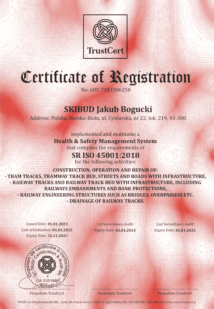 Certyfikat ISO 45001